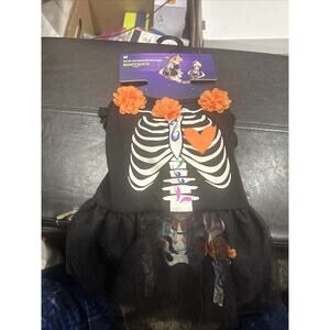 Petco Bootique Dia De Los Muertos Dog Dress M Skeleton Halloween NWT
